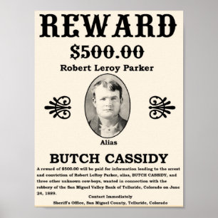 Poster de Recompensa do Botão Cassidy
