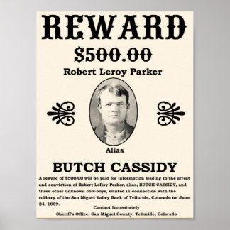 Poster de Recompensa do Botão Cassidy