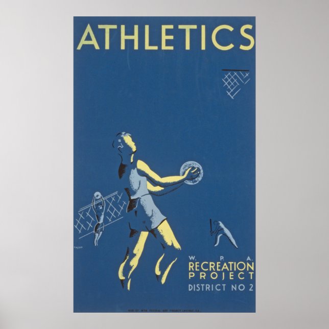 Poster de Recriação de atletismo da Vintage (Frente)