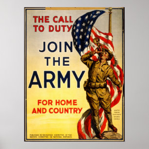 Poster de recrutamento americano de WWI