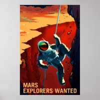 POSTER de Recrutamento da NASA Mars - Exploradores
