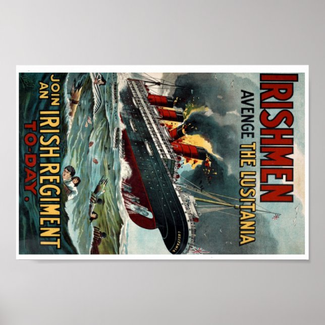 Poster de Recrutamento Irlandês 1914 - 1918. (Frente)