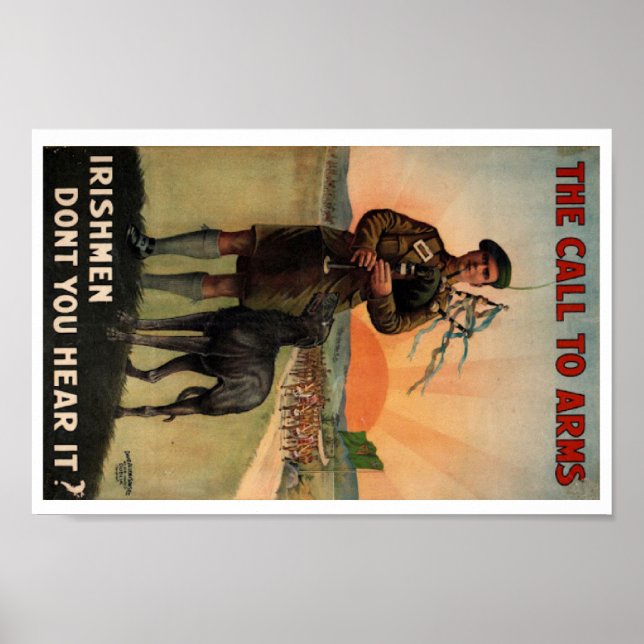 Poster de recrutamento irlandês (2) da Guerra Exce (Frente)