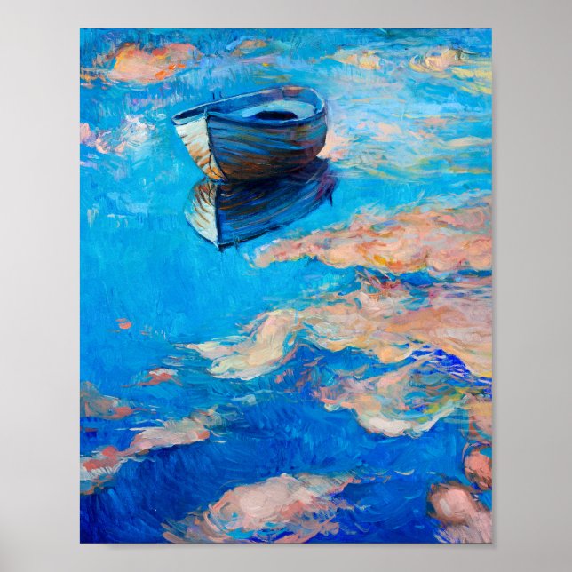 Poster de Reflexão Impressionista do Barco Dreamy  (Frente)
