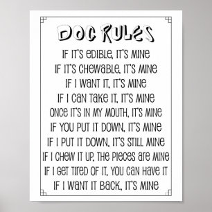 Poster de Regras de Cachorro