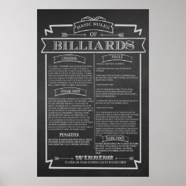 Poster de Regras de Jogo Billiards