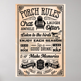 Poster de Regras de Porch Negra