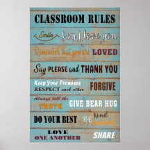Poster de Regras de Poster e Classe de Boas-vindas