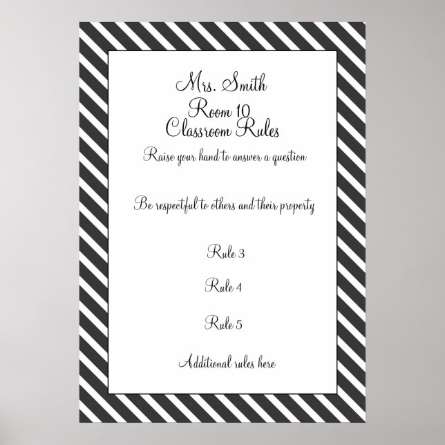 POSTER de Regras de Sala de Aula Decorativa PERSON (Frente)