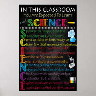 Poster de Regras de Sala de Aulas de Ciência