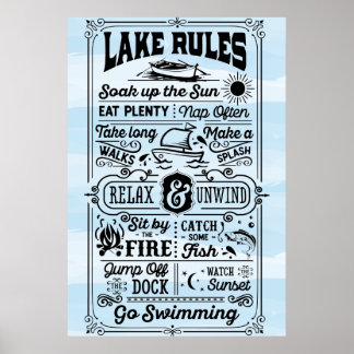 Poster de Regras do Lago Branco Azul