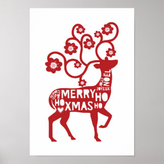 Poster de Reindeer de Natal