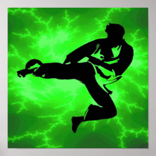 Poster de Relâmpago Verde de Artes Marciais (macho