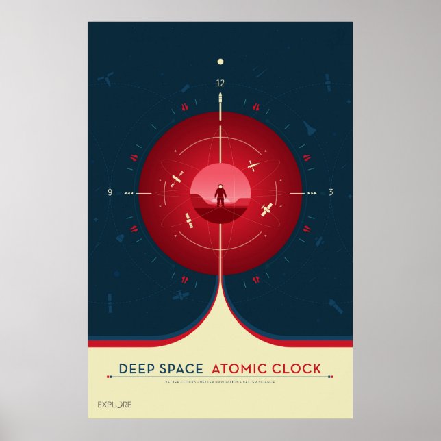 Poster de relógio atômico de espaço profundo, vers (Frente)