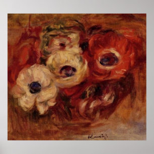 Póster De Renoir das anêmonas vida ainda