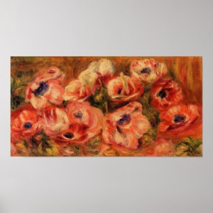 Poster De Renoir das anêmonas vida ainda