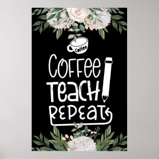 Poster de Repetição de Ensino de Café