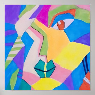 Poster de Retrato abstrato - Arte de Parede Negrit