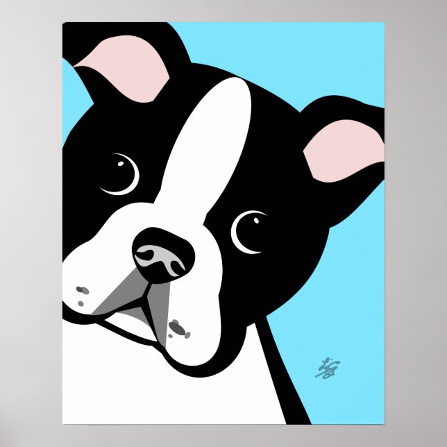 Poster de retrato de Boston Terrier (Frente)