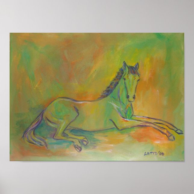 Poster de Retrato de Pastel Cavalo (Frente)