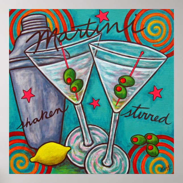 Poster de Retro Martini por Lisa Lorenz (Frente)