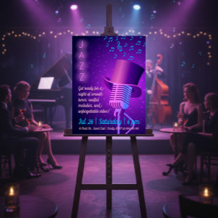 Poster de Retro Noturno Jazz Personalizado