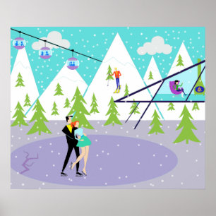 Poster de Retro Winter Ski Resort