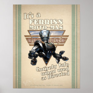Poster de Robô Retroativo Ferris Moto-Man (16x20")