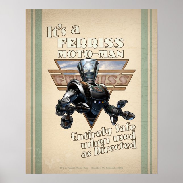 Poster de Robô Retroativo Ferris Moto-Man (16x20") (Frente)