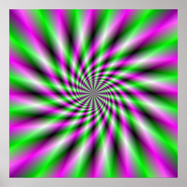 Poster de roda de neon girando (Frente)