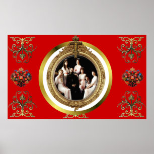Poster de Romanov da família imperial do russo