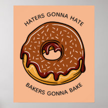 Poster de Rosquinha de de texto e cor personalizad
