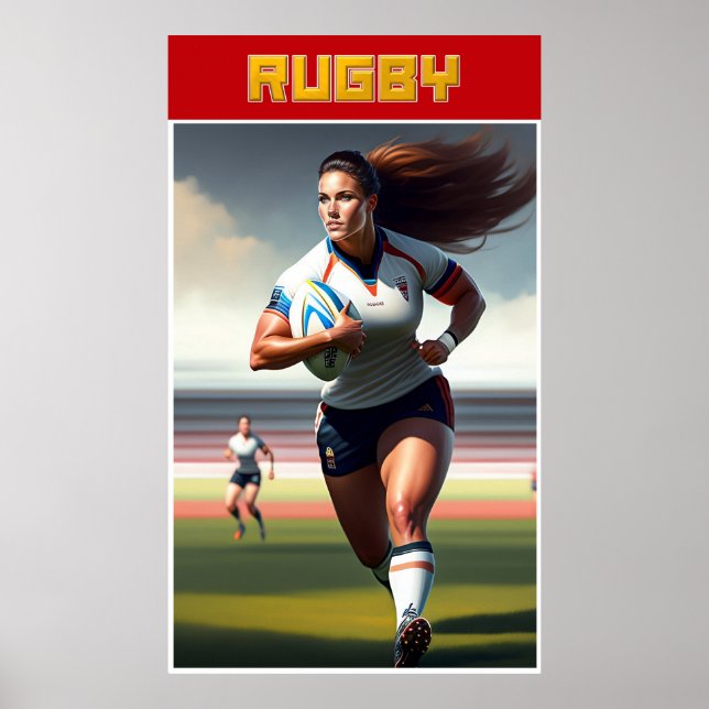 Poster de Rugby, de uso feminino (Frente)