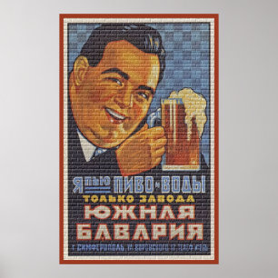 Póster De Rússia com cerveja