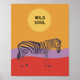 Poster de safari brilhante brilhante e zebra perso