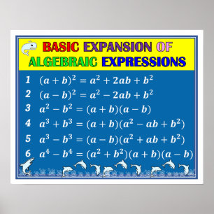Poster de sala de aula de álgebra e matemática - O