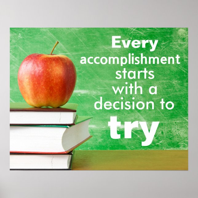 Poster de sala de aula de atitude de exercício (Frente)