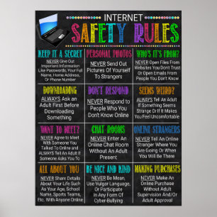 Poster de sala de aula de regras de segurança da 