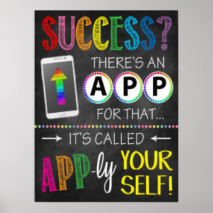 Poster de sala de aula motivacional de sucesso