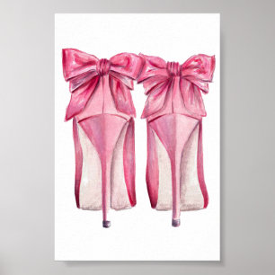 Poster de salto alto rosa Bonito