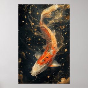 Poster de Salto de Carpa Tradicional Chinesa