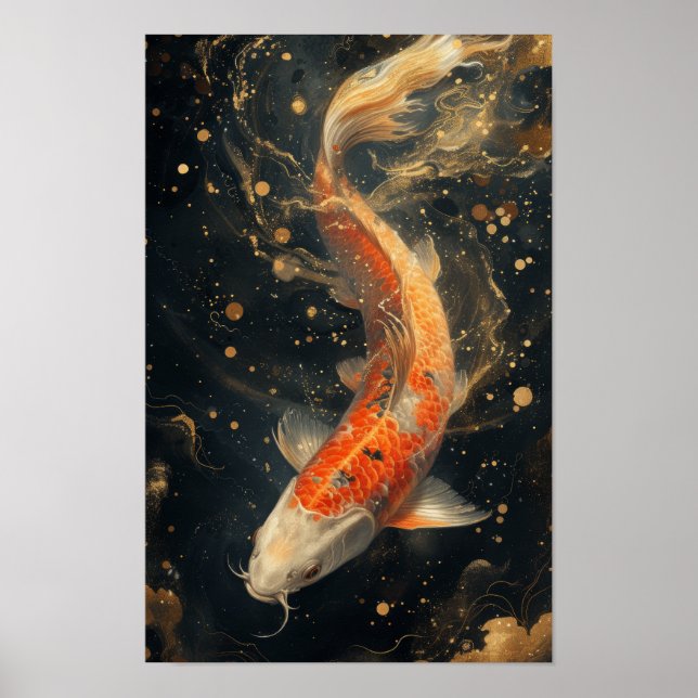 Poster de Salto de Carpa Tradicional Chinesa (Frente)