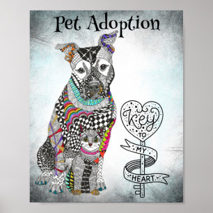 Poster de Salvamento e Adoção de Animais de Compan