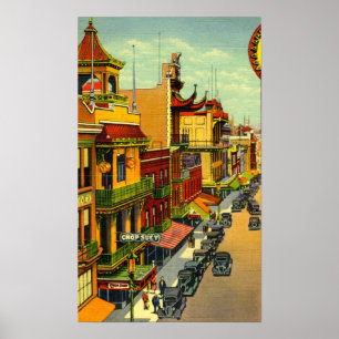 Poster de San Francisco Chinatown do vintage