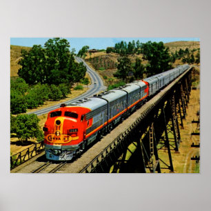 Póster De San Francisco do trem vintage principal a
