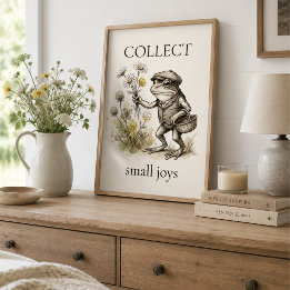 Poster de Sapo "Coletar Pequenas Alegrias"