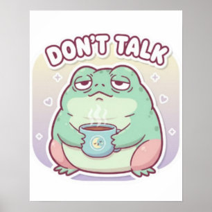 Poster de Sapo 'Não Fale' Fofa e Irritada Meme Est