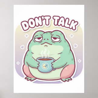 Poster de Sapo 'Não Fale' Fofa e Irritada Meme Est