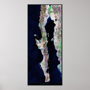 Poster de satélite Baja California de 41"x96" giga