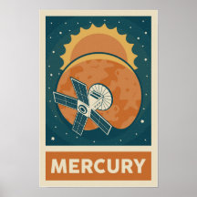 Poster de Satélite Mercury Retro Galaxy
